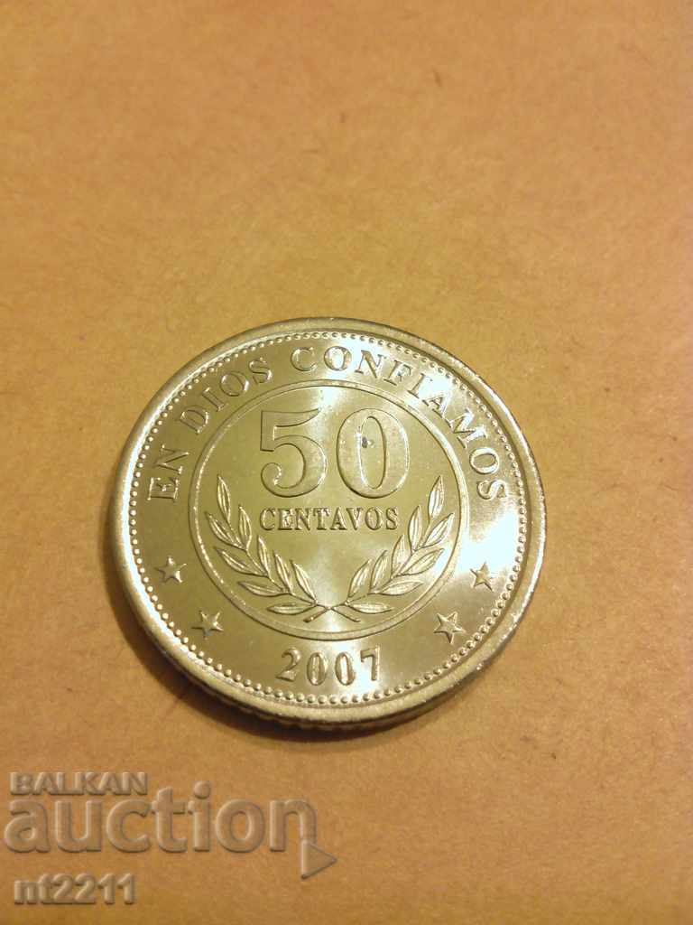 монета 50 сентавос Никарагуа