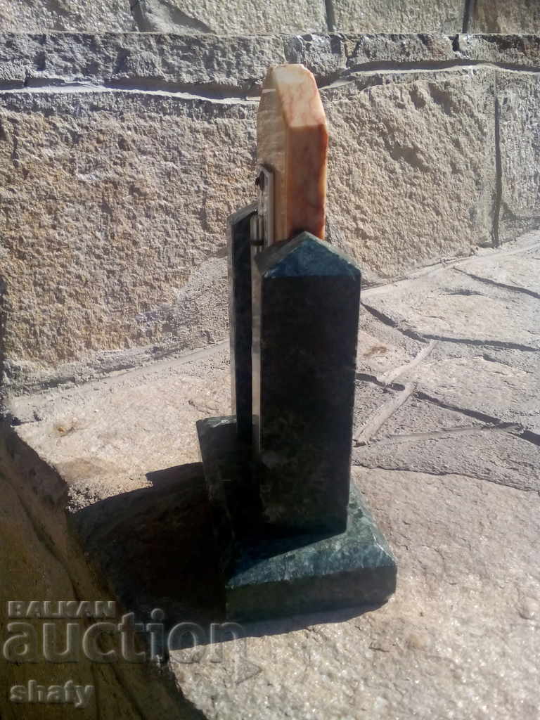 Auction  Old Marble Thermometer