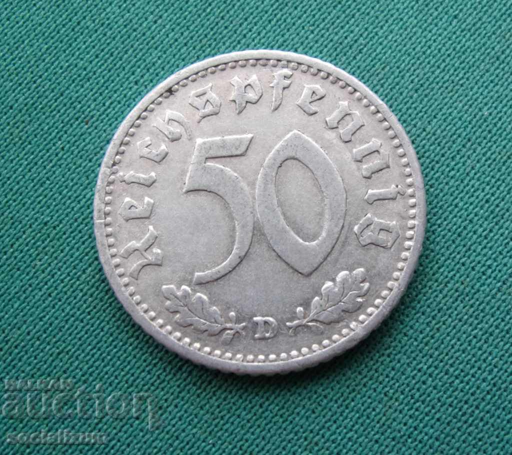 Германия  III Райх  50  Пфениг 1940 D   Rare