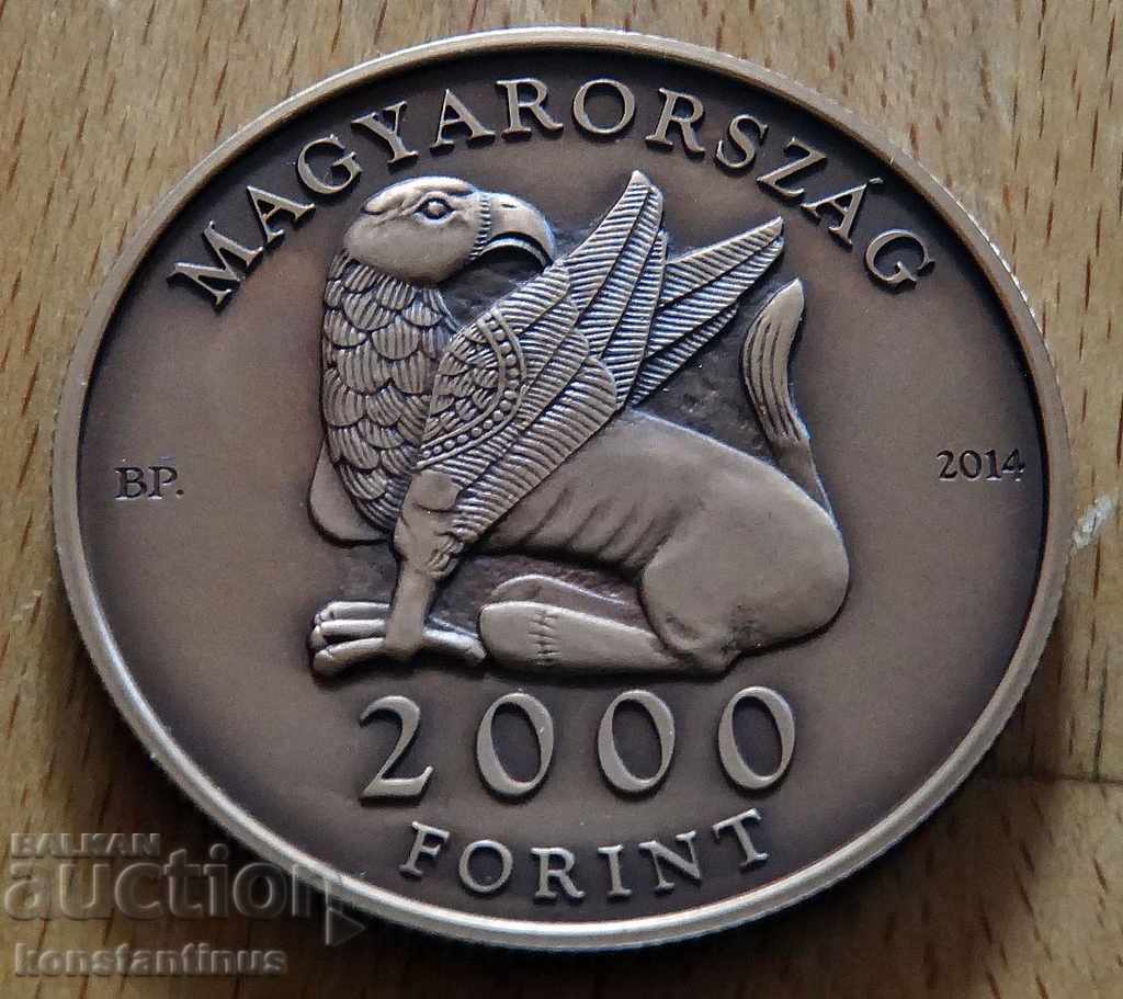 Hungary 2000 Forint 2014 UNC PROOF 18.4 g 37 mm.