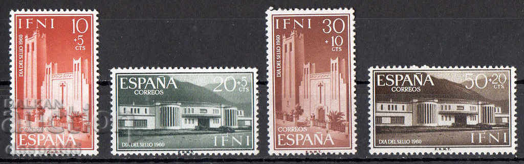 1960. Spania - IFNI. Ziua timbrului - clădiri.