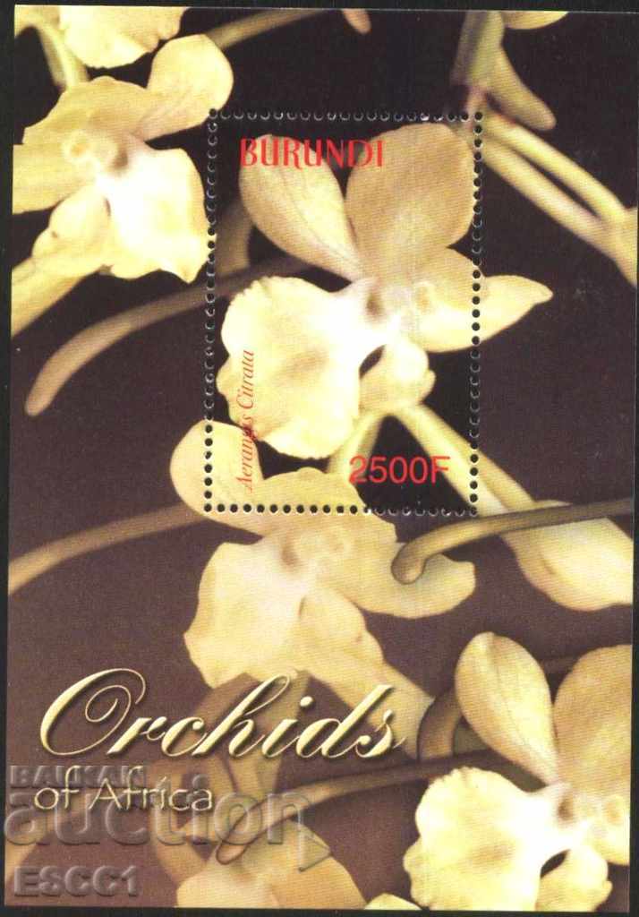 Чист блок  Флора Цветя Орхидеи 2004 от Бурунди