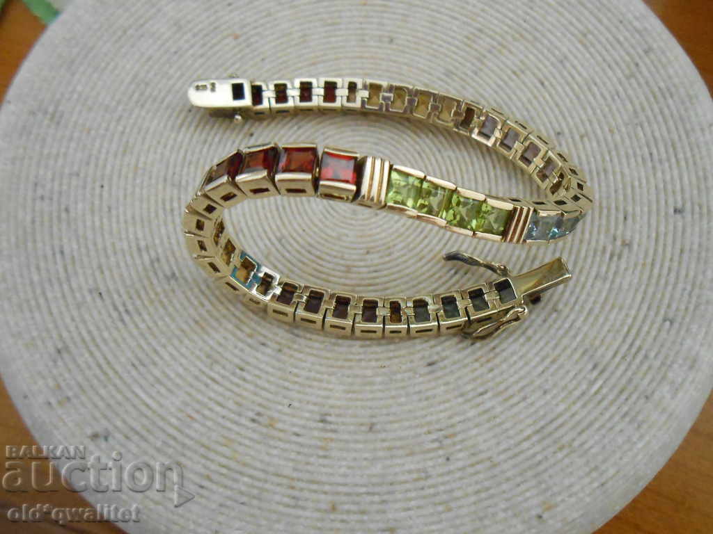 ATTRACTIVE SILVER GRAY with multicolored gilded stones - 5