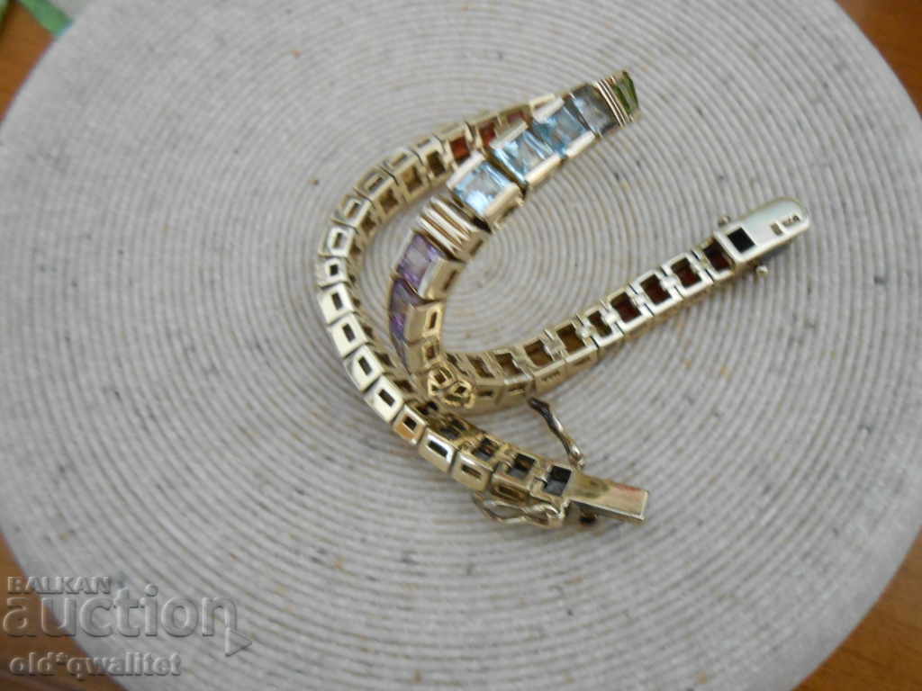 ATTRACTIVE SILVER GRAY with multicolored gilded stones - 6