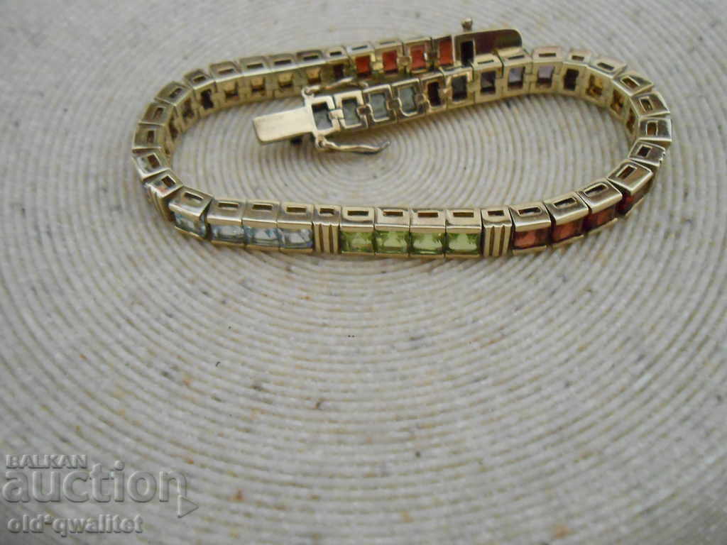 ATTRACTIVE SILVER GRAY with multicolored gilded stones - 7