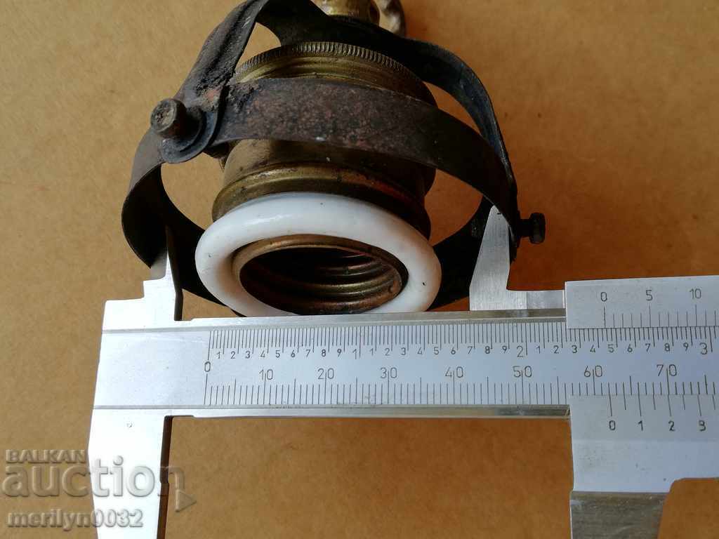 Παράδοση Παλιό πορσελάνινο φωτιστικό φανάρι πολυέλαιος αμπαζούρ 1920