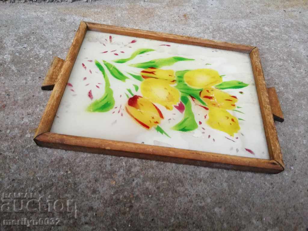 An old decorated wooden tray - 7 An old decorated wooden tray - 7