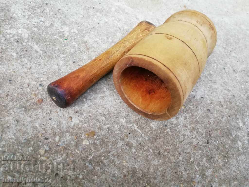Auction Old wooden mortar with pestle, mortar, pestle, wooden pestle Auction Old wooden mortar with pestle, mortar, pestle, wooden pestle