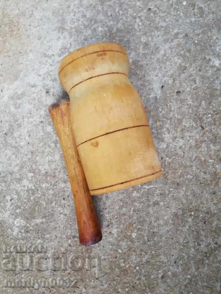 Old wooden mortar with pestle, mortar, pestle, wooden pestle - 5 Old wooden mortar with pestle, mortar, pestle, wooden pestle - 5