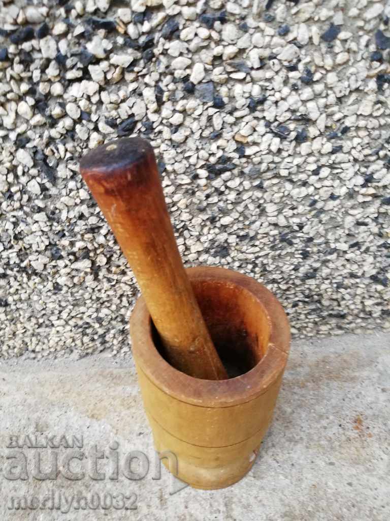 Old wooden mortar with pestle, mortar, pestle, wooden pestle - 6 Old wooden mortar with pestle, mortar, pestle, wooden pestle - 6