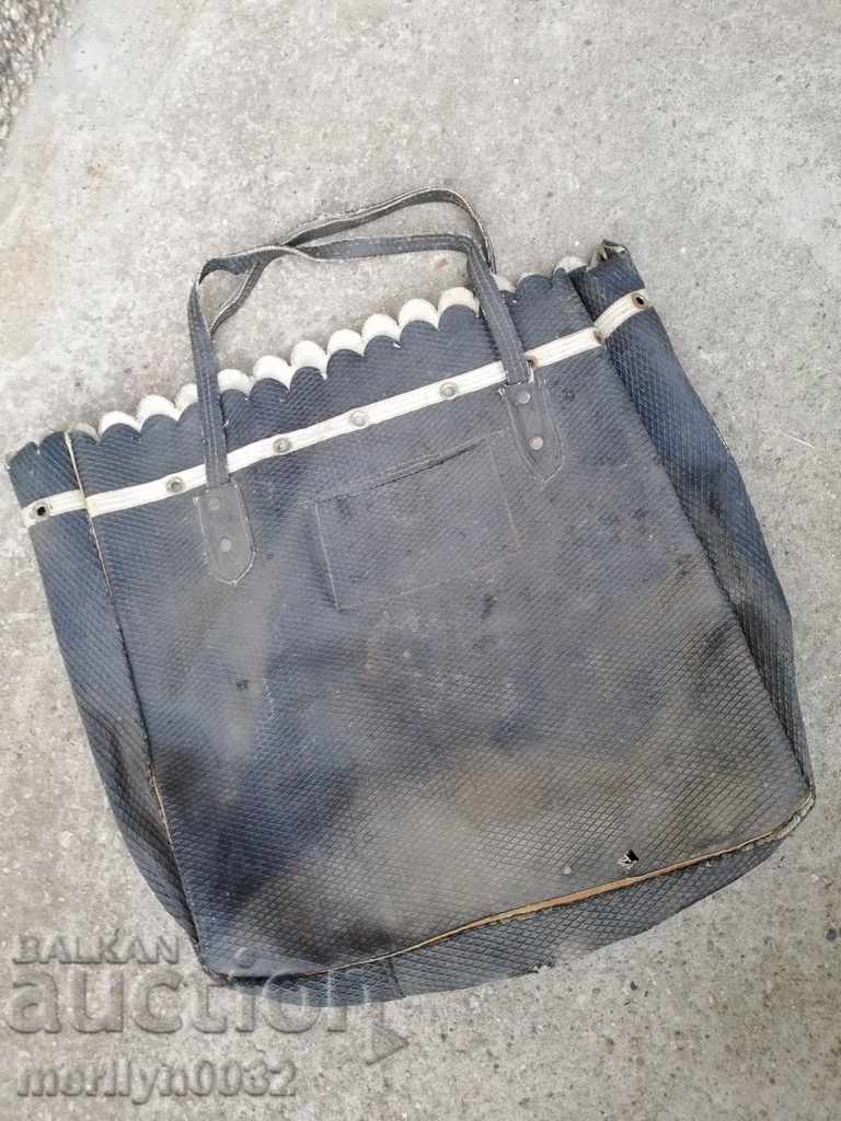 Auction An old shopping bag made of a tire after WW2 Auction An old shopping bag made of a tire after WW2
