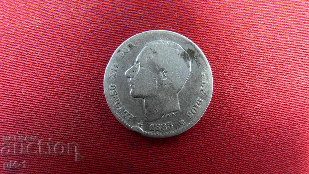 Spain 1 Peseta, 1883