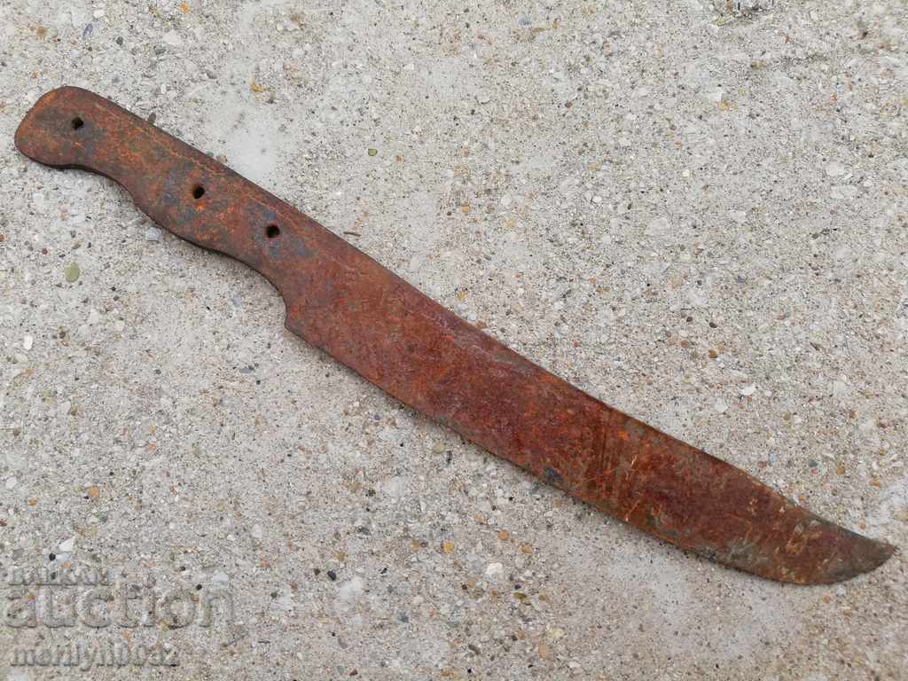 An old hand forged butcher cutter without a dagger