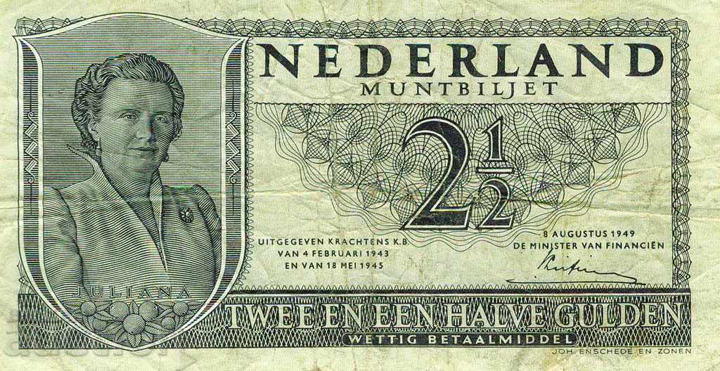 2 1/2 Gulden Netherlands 1949