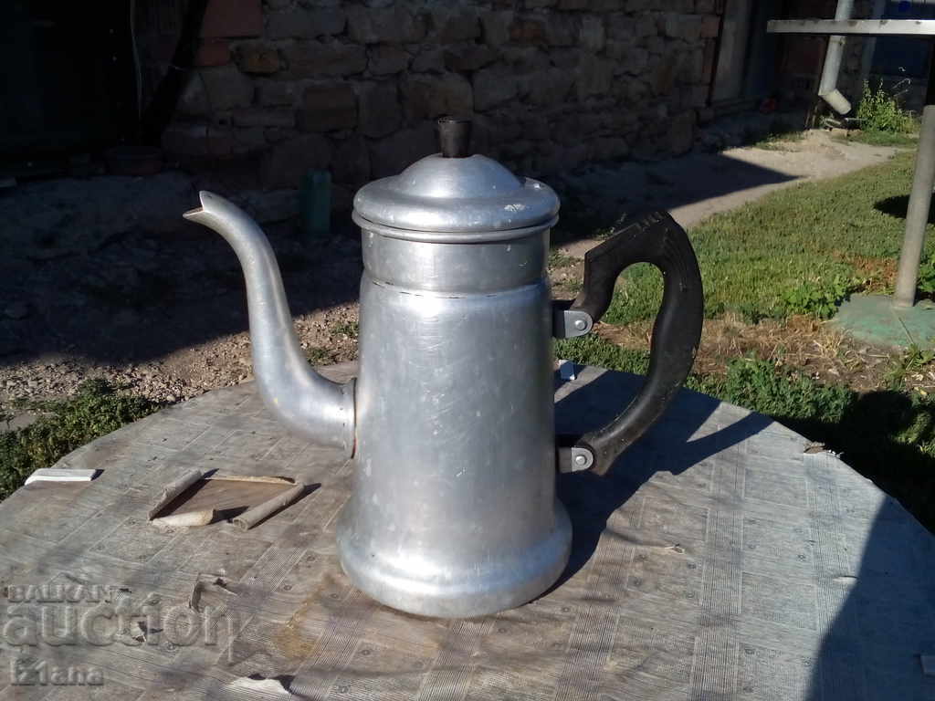 Auction  Old aluminum teapot