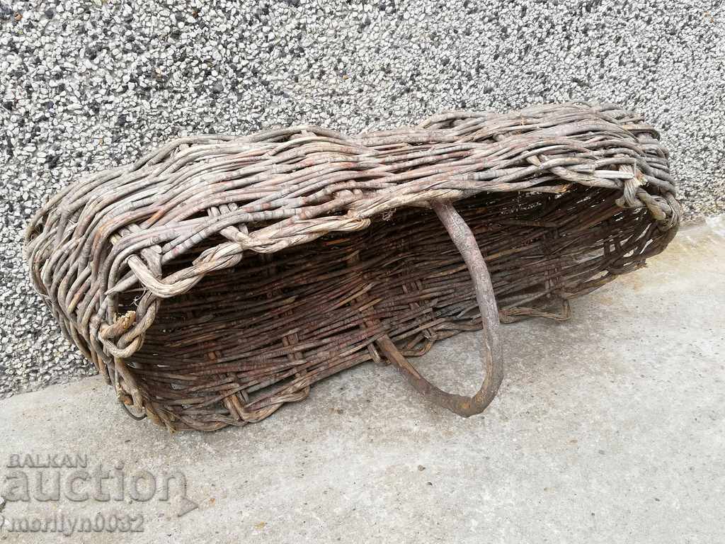 Παλιό ψάθινο καλάθι, ξύλινο - 7 Παλιό ψάθινο καλάθι, ξύλινο - 7