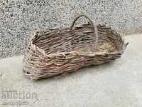 Old wicker basket, wooden