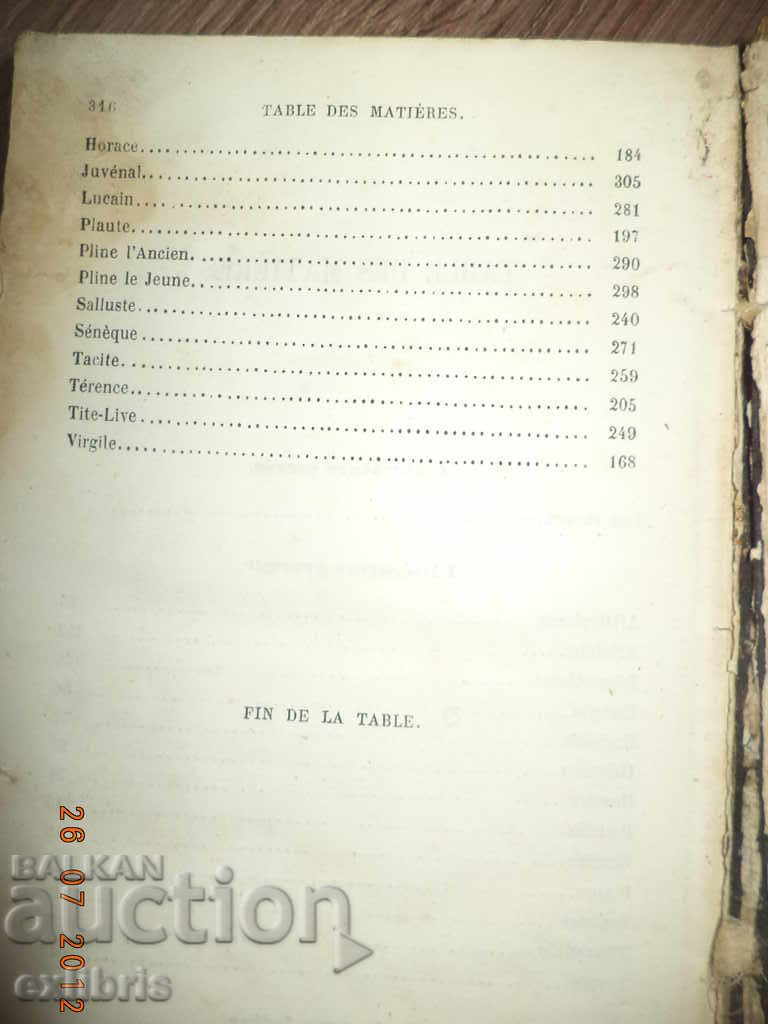 Delivery of Precise litterature ancienne 1865