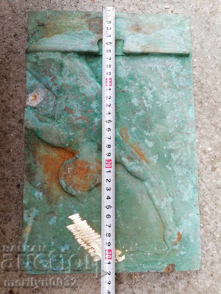 Commemorative plaque Maritime agreement bas-relief plate brass figure - 6 Commemorative plaque Maritime agreement bas-relief plate brass figure - 6