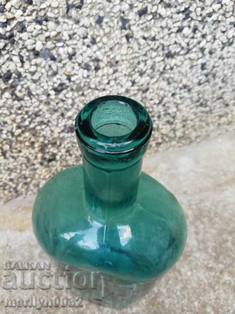 Sticlă veche albastră 1 litru MARE - 6