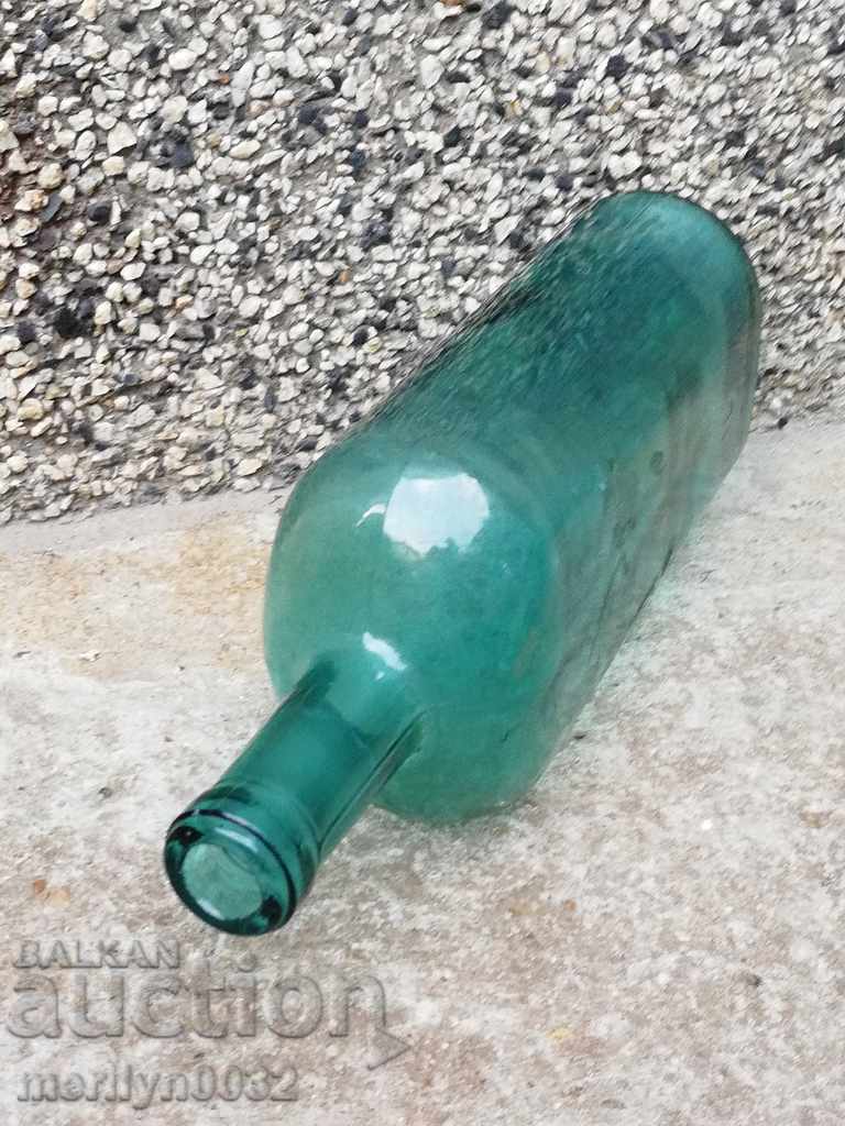 Sticlă veche albastră 1 litru MARE - 7