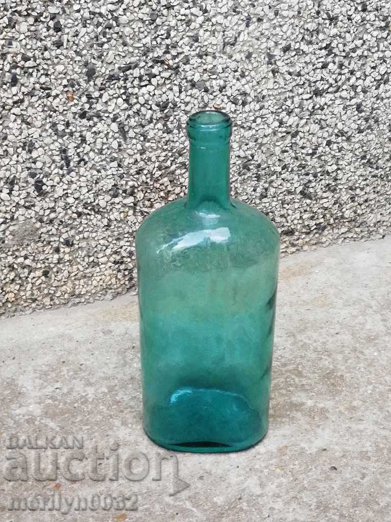 Стара синя бутилка 1 литър ГОЛЯМА шише