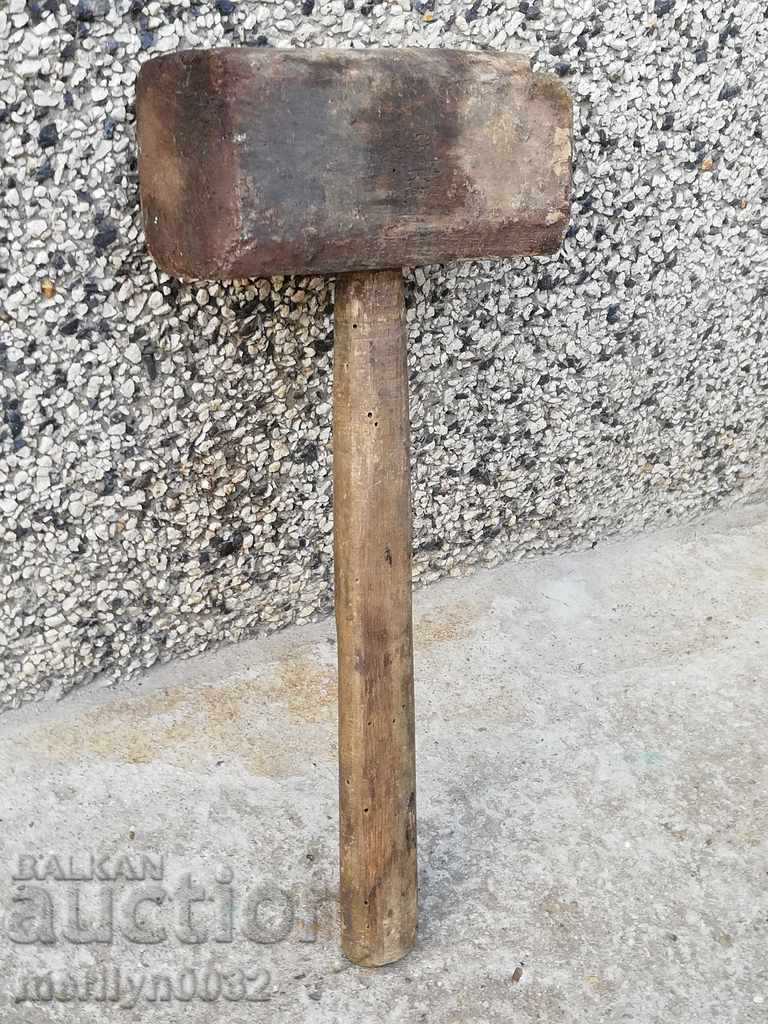 Auction  Old wooden wood hammer hammer tool
