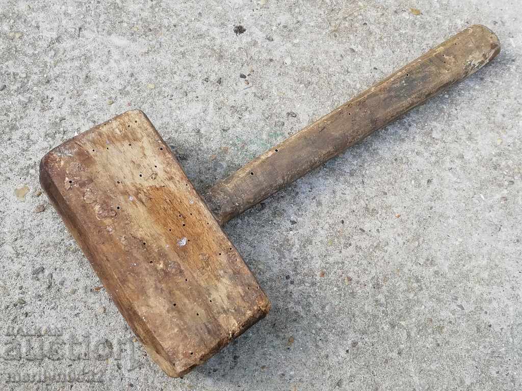 Old wooden wood hammer hammer tool - 7
