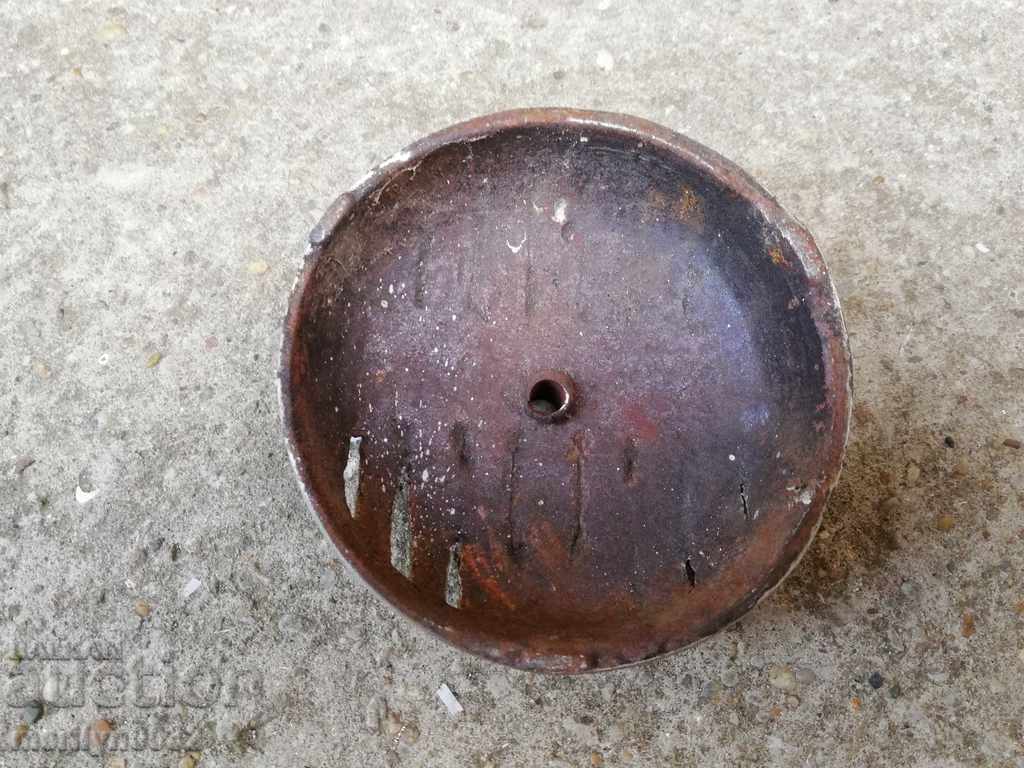 Auction Cast iron emblem of an old stove Auction Cast iron emblem of an old stove