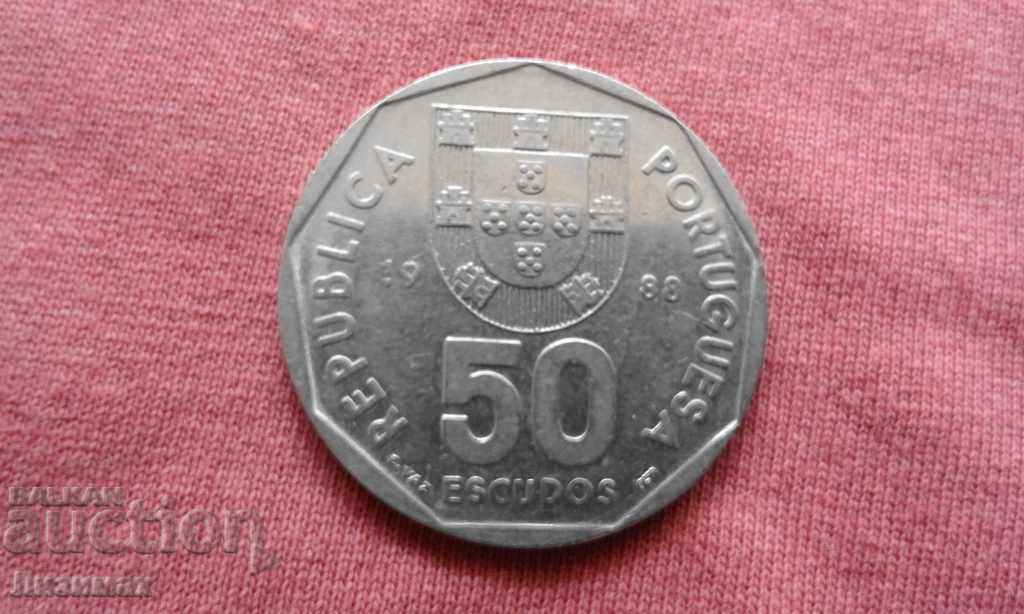 50 escudos 1988 Portugal