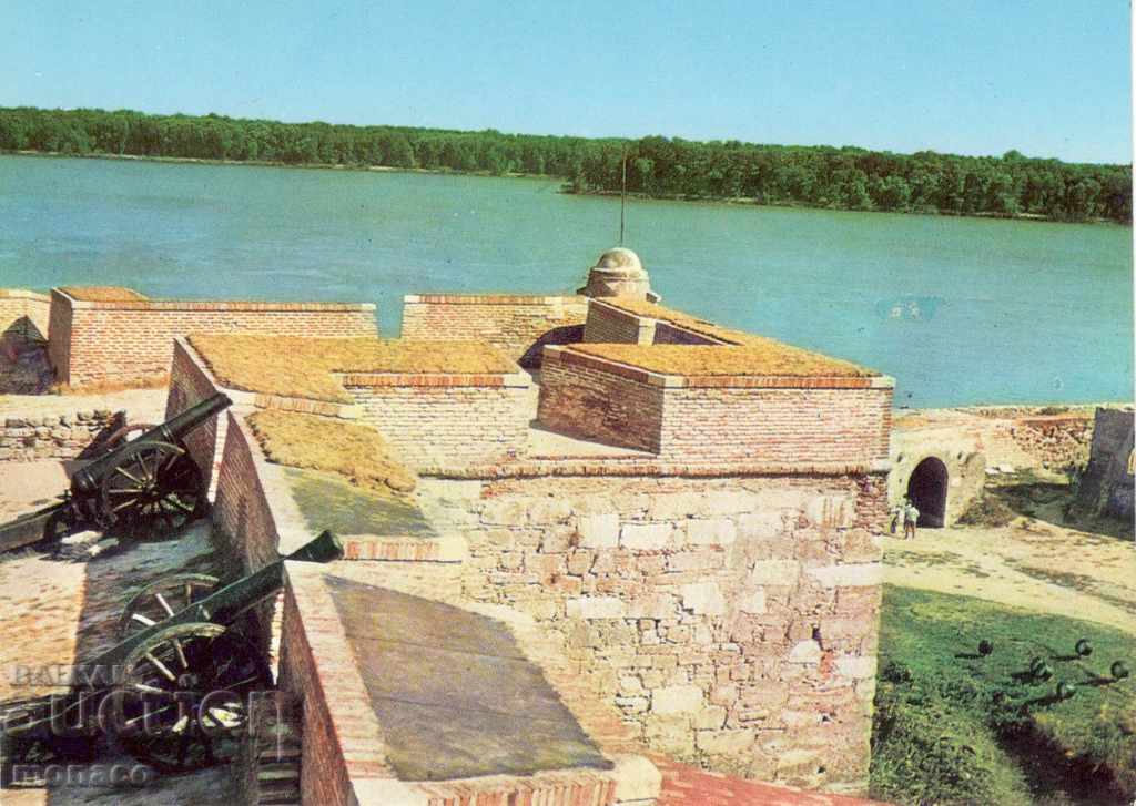 Стара картичка - Видин - крепостта "Баба Вида", оръдия