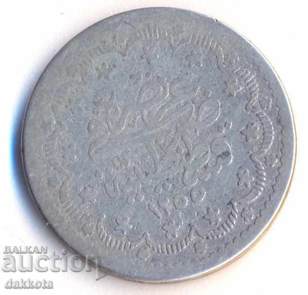 Turcia 5 kuruș anul 1853, tiraj 680 mii
