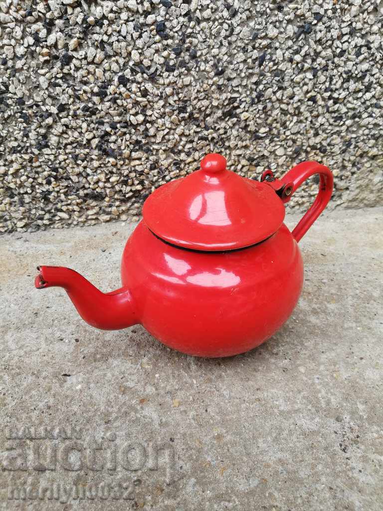 Old enameled teapot, coffee maker, kettle with price 24.00 BGN | € 12.27 Old enameled teapot, coffee maker, kettle with price 24.00 BGN | € 12.27