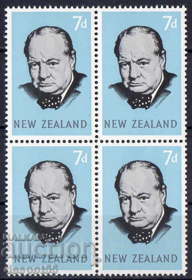 1965. New Zealand. Churchill's death. Box.