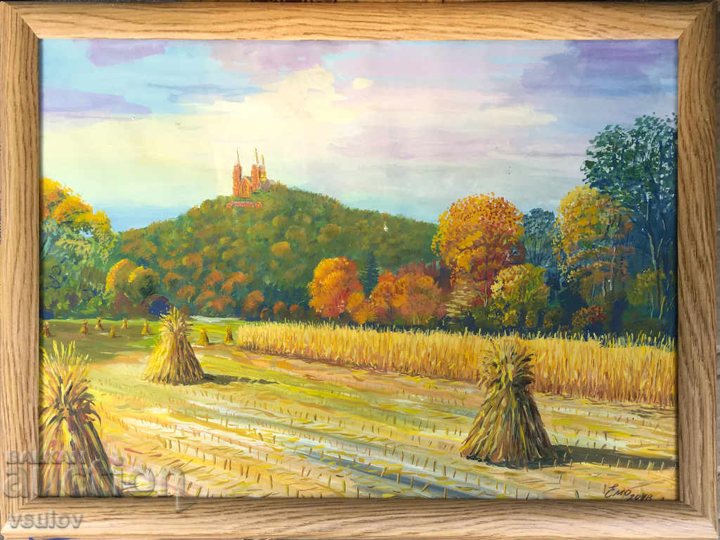 Classic landscape painting painted watercolor tempera Classic landscape painting painted watercolor tempera