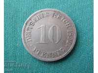 Germania 10 Pennig 1892 G RRR Rare Monede