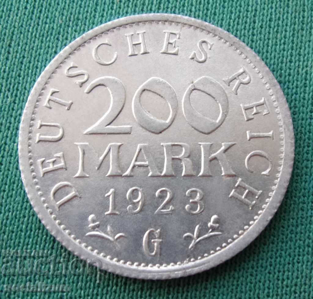 Германия Ваймар  200  Марк  1923 G  UNC