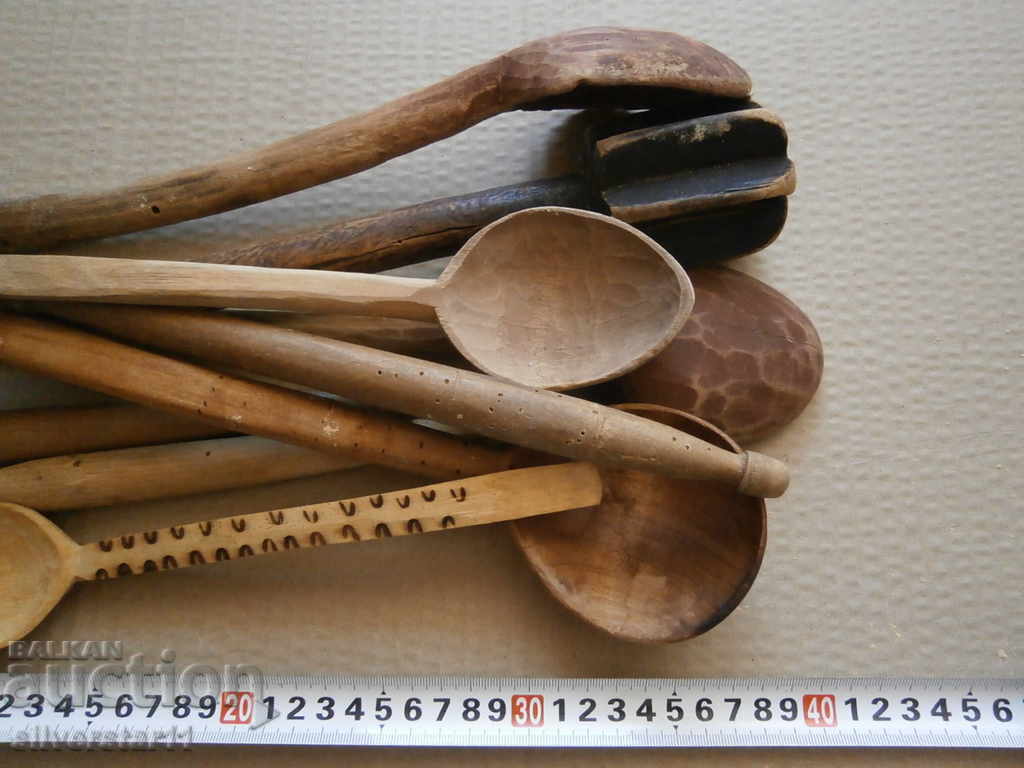 wooden primitive spoon spindle stirrer lot - 5 wooden primitive spoon spindle stirrer lot - 5