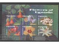 Чисти марки в малък лист Флора Цветя  2002 от Уганда