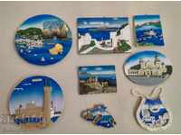 Lot large souvenirs-magnet from islands in Greece.