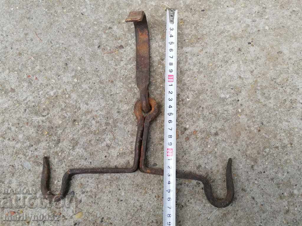 An old forged scraping hook, double twin - 5 An old forged scraping hook, double twin - 5