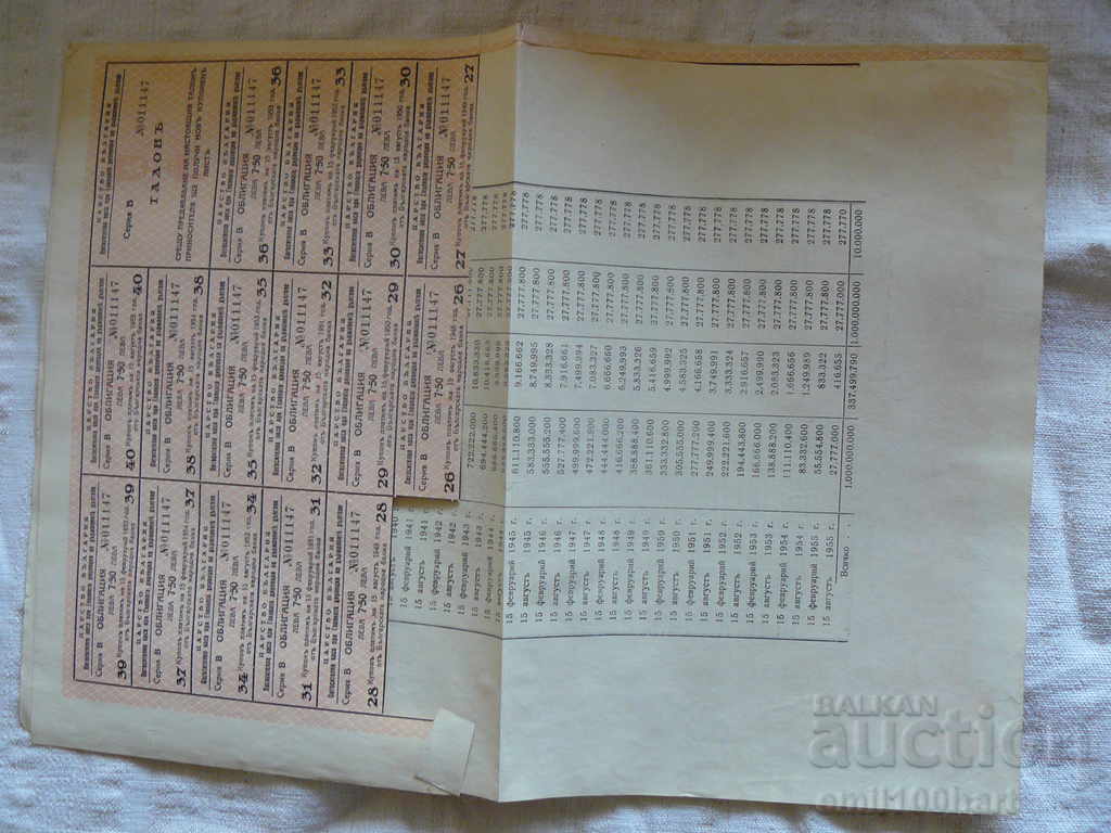 Delivery of Bondage 500 leva Repayment Fund 1935 The Kingdom of Bulgaria Delivery of Bondage 500 leva Repayment Fund 1935 The Kingdom of Bulgaria