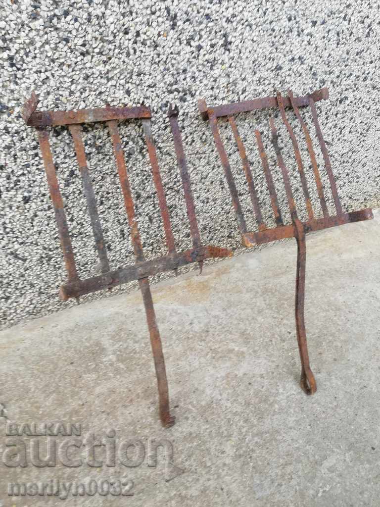 Old hand-forged 2 piece steak grill, wrought iron - 7 Old hand-forged 2 piece steak grill, wrought iron - 7