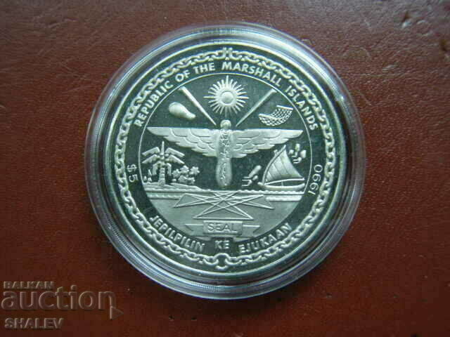 5 Dollars 1990 Marshall Islands - Unc with price 38.89 BGN | € 19.88 5 Dollars 1990 Marshall Islands - Unc with price 38.89 BGN | € 19.88