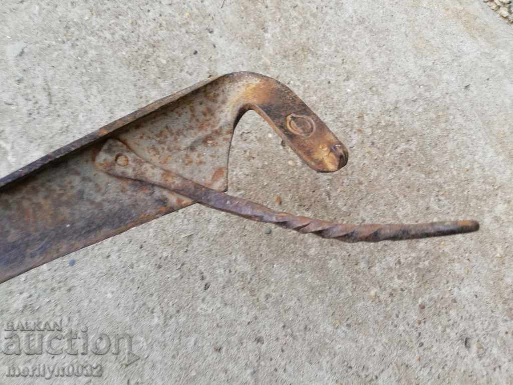Auction Old hand-forged mowing hair, wrought iron Auction Old hand-forged mowing hair, wrought iron