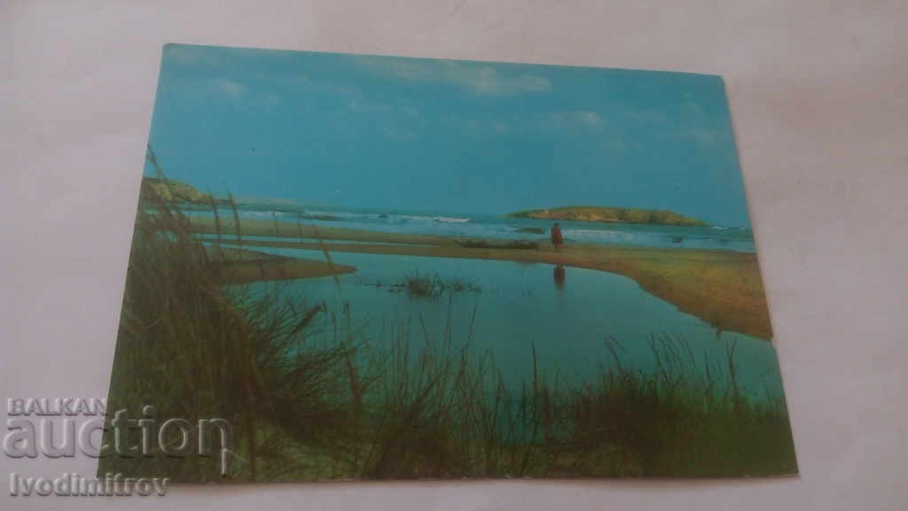 Пощенска картичка Аркутино Плажът 1978