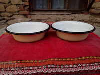 Old enamelled bowl, bowls