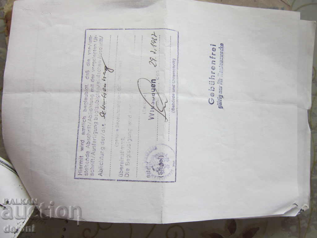 Delivery of Old German police registration document Third Reich Delivery of Old German police registration document Third Reich