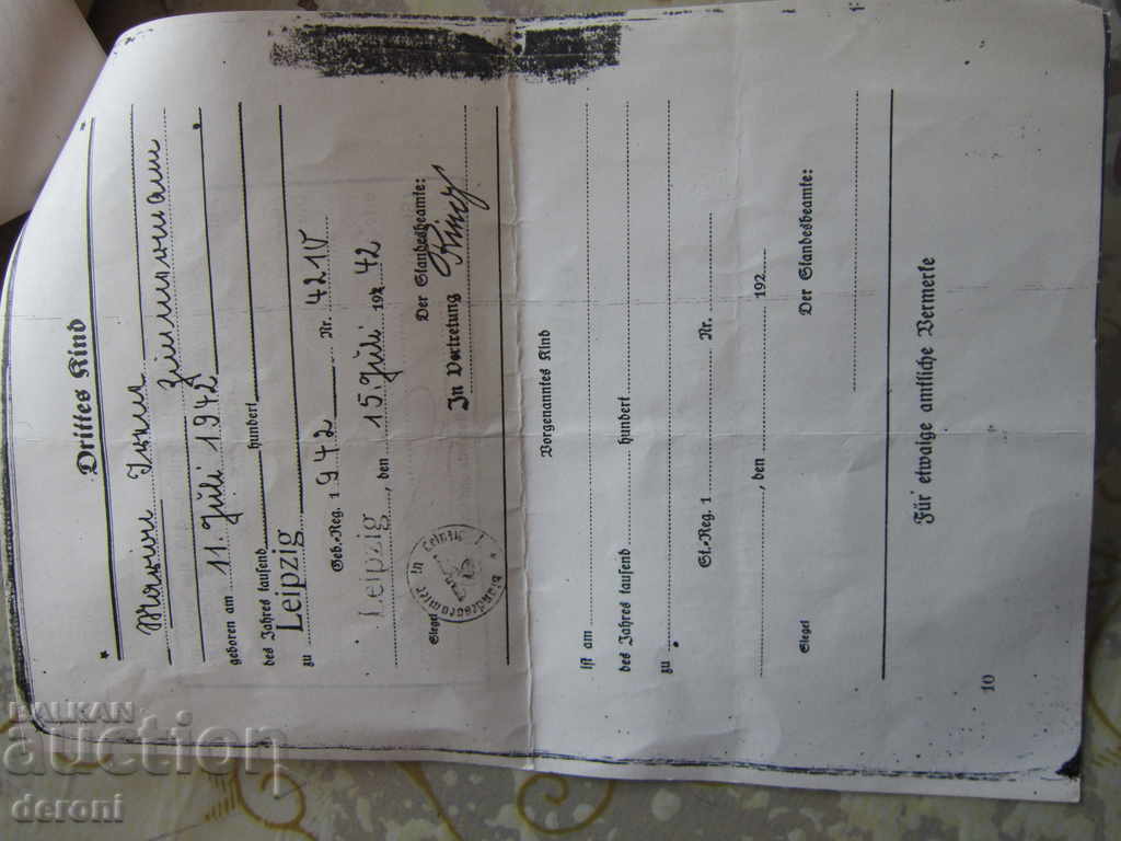 Old German police registration document Third Reich - 5 Old German police registration document Third Reich - 5