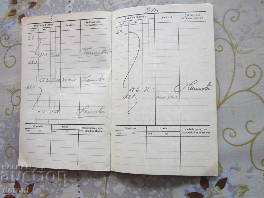 Old German Document Book Card 1924 Third Reich - 7 Old German Document Book Card 1924 Third Reich - 7